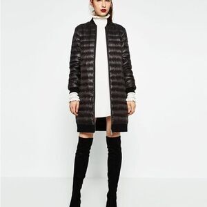 Zara | Zara Basic Outwear Black Long Puffer Coat  | M